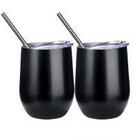 China zhejiang  sublimation 12oz stainless steel egg wine beer  tumbler with steel straw and brush set